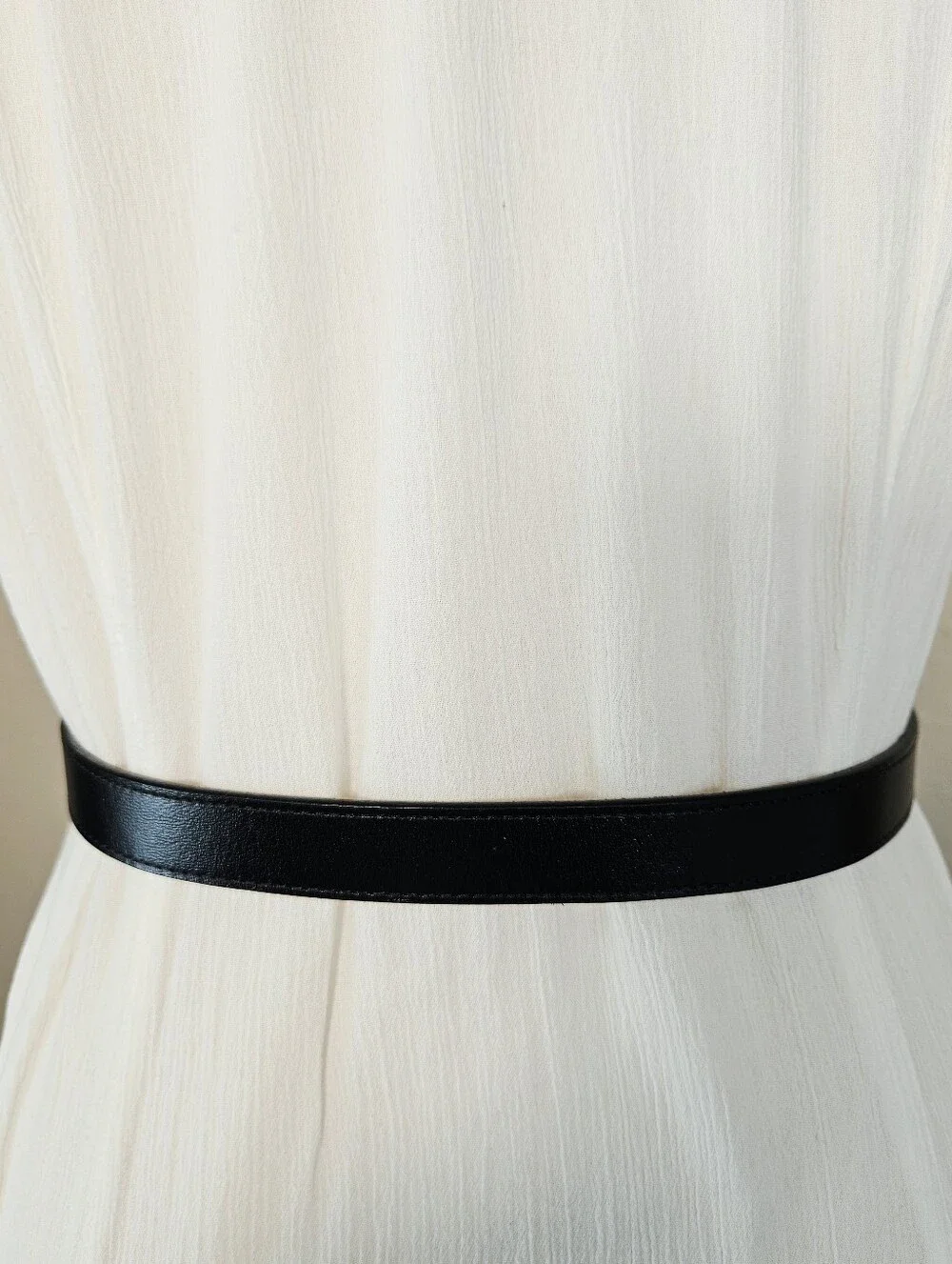 Justin Black Leather Slim Western Belt Gold Buckle USA Cowhide Size 28
